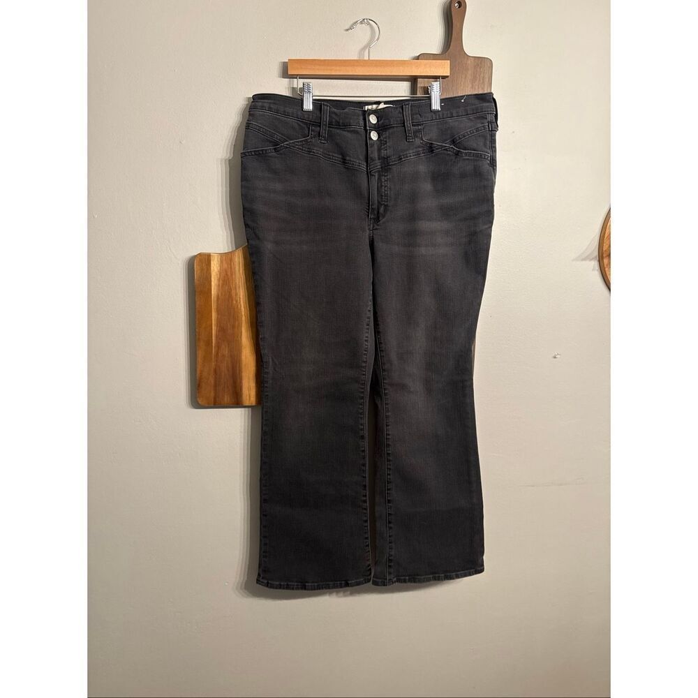 Madewell Black Mid-Rise Kick‎ Out Flare Leg Crop Denim Jeans Size 32
